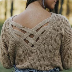 * S O L D * Comfy Criss-Cross Back Sweater